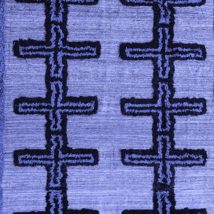 Machine Washable Southwestern Blue Country Rug, wshabs4584blu