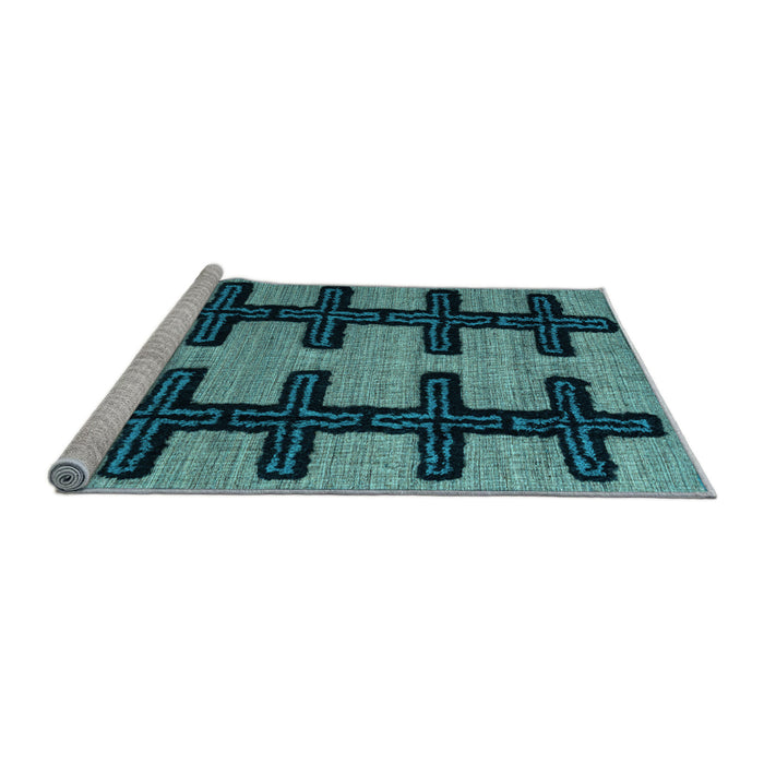 Sideview of Machine Washable Southwestern Light Blue Country Rug, wshabs4584lblu