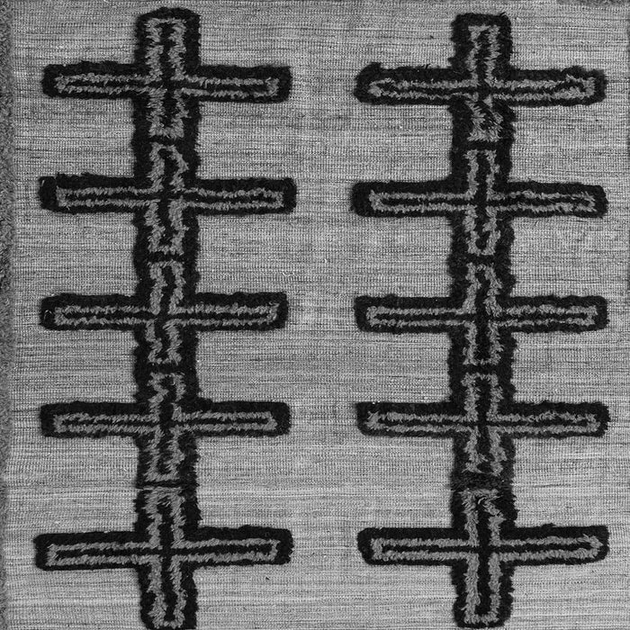 Square Southwestern Gray Country Rug, abs4584gry