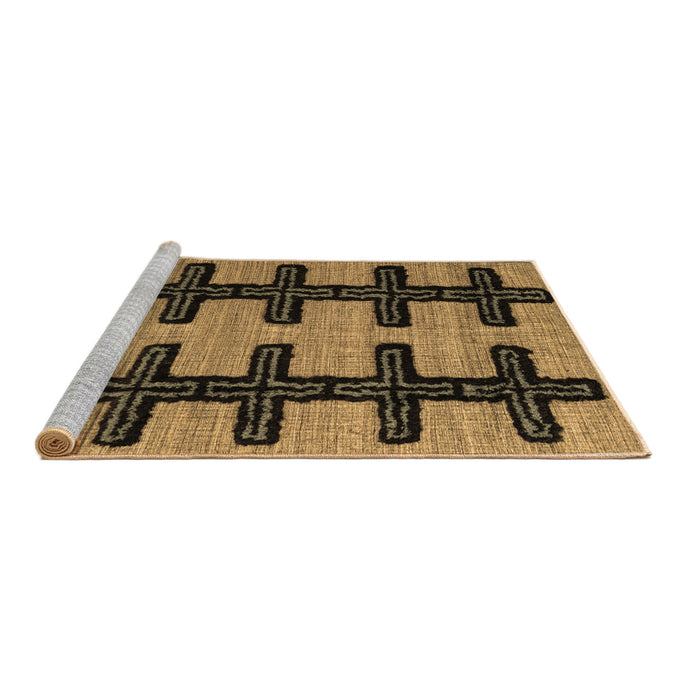 Sideview of Machine Washable Southwestern Brown Country Rug, wshabs4584brn