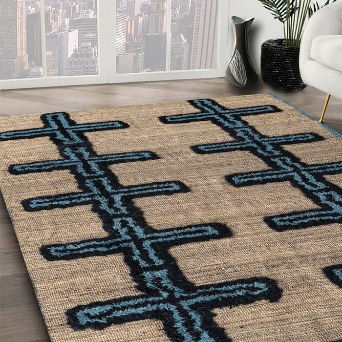 Machine Washable Abstract Camel Brown Rug in a Family Room, wshabs4584