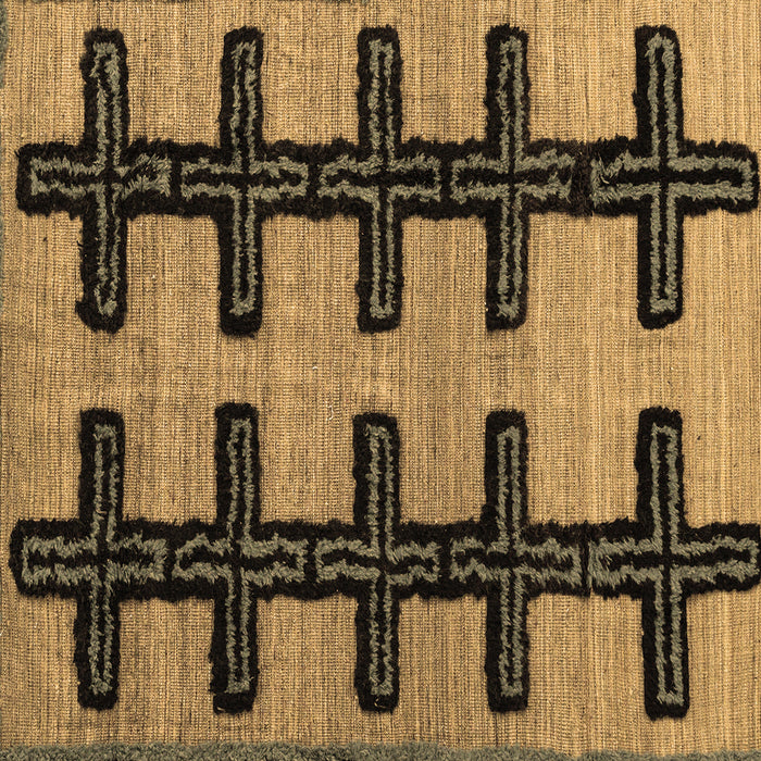 Square Machine Washable Southwestern Brown Country Rug, wshabs4584brn