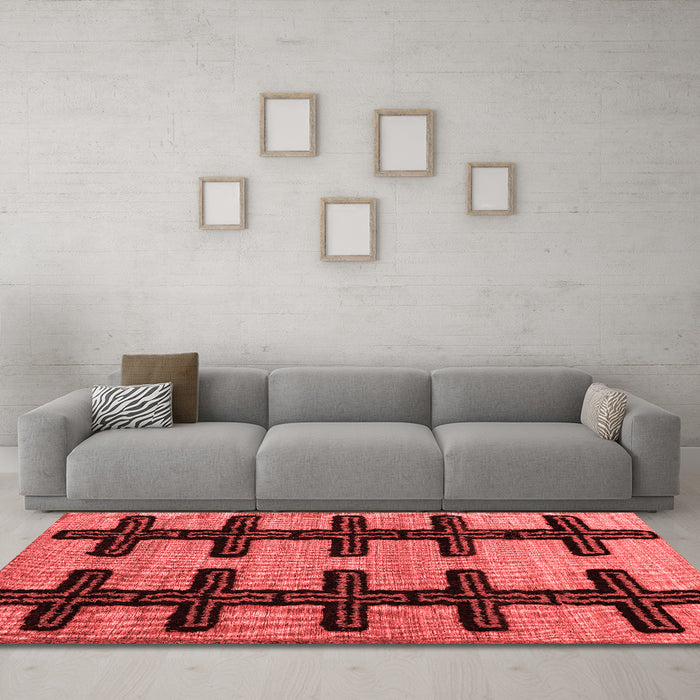 Country Red Washable Rugs