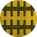 Round Southwestern Yellow Country Rug, abs4584yw