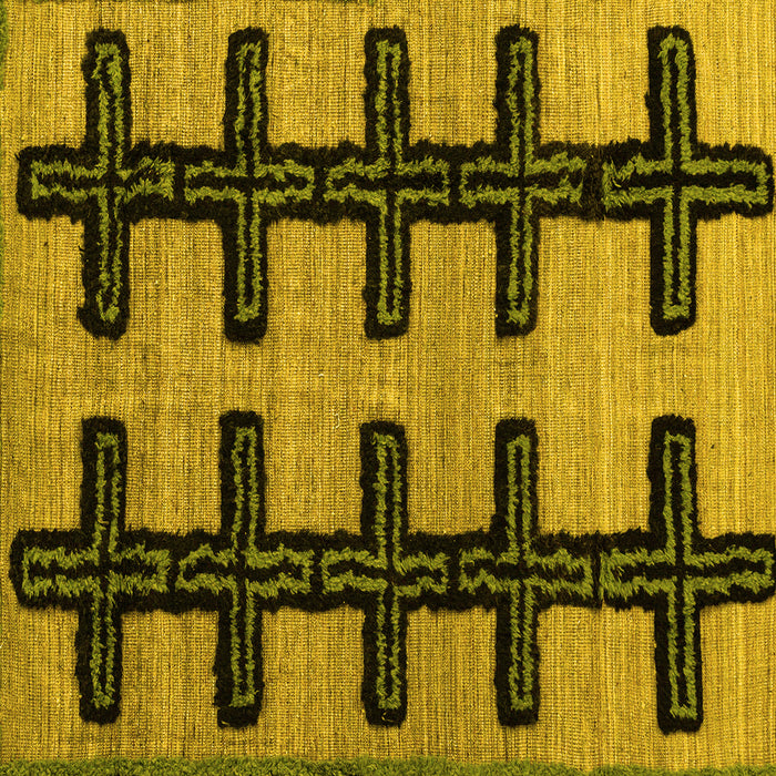 Square Southwestern Yellow Country Rug, abs4584yw
