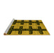 Sideview of Machine Washable Southwestern Yellow Country Rug, wshabs4584yw