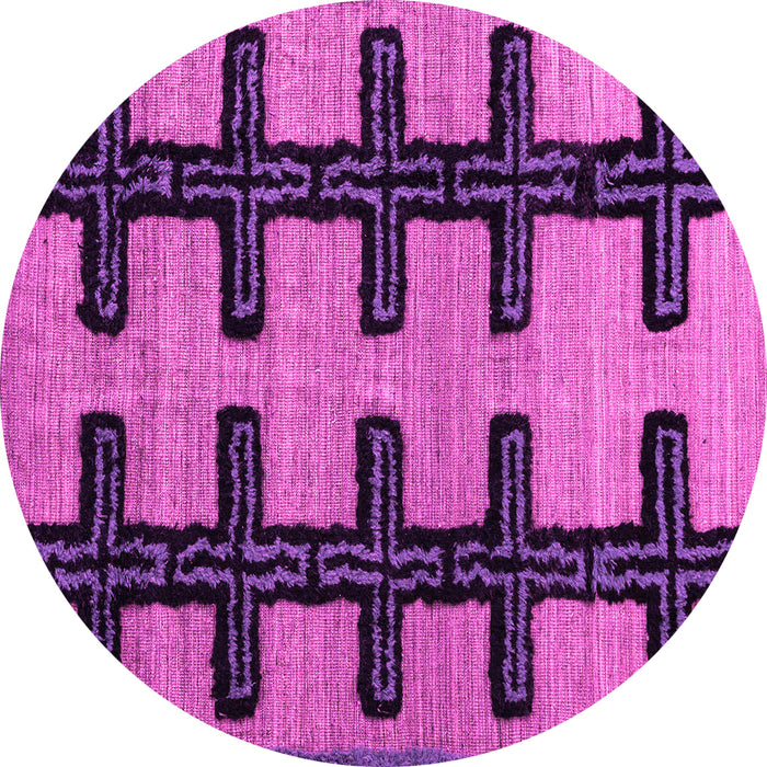Round Machine Washable Southwestern Pink Country Rug, wshabs4584pnk