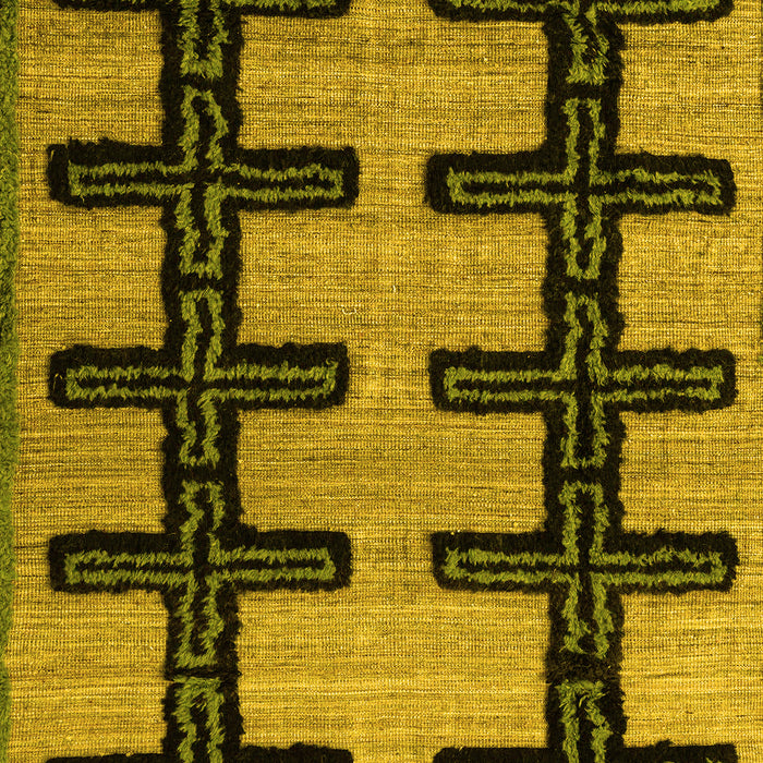 Machine Washable Southwestern Yellow Country Rug, wshabs4584yw