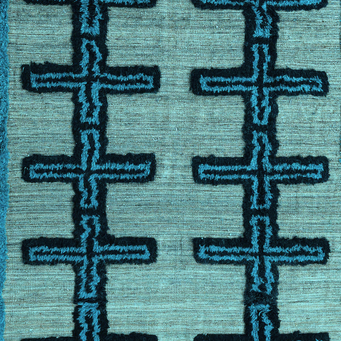 Machine Washable Southwestern Light Blue Country Rug, wshabs4584lblu
