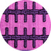 Round Southwestern Pink Country Rug, abs4584pnk