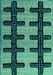 Machine Washable Southwestern Turquoise Country Area Rugs, wshabs4584turq