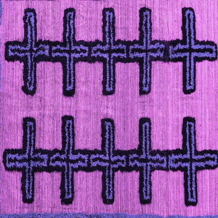 Square Machine Washable Southwestern Purple Country Area Rugs, wshabs4584pur