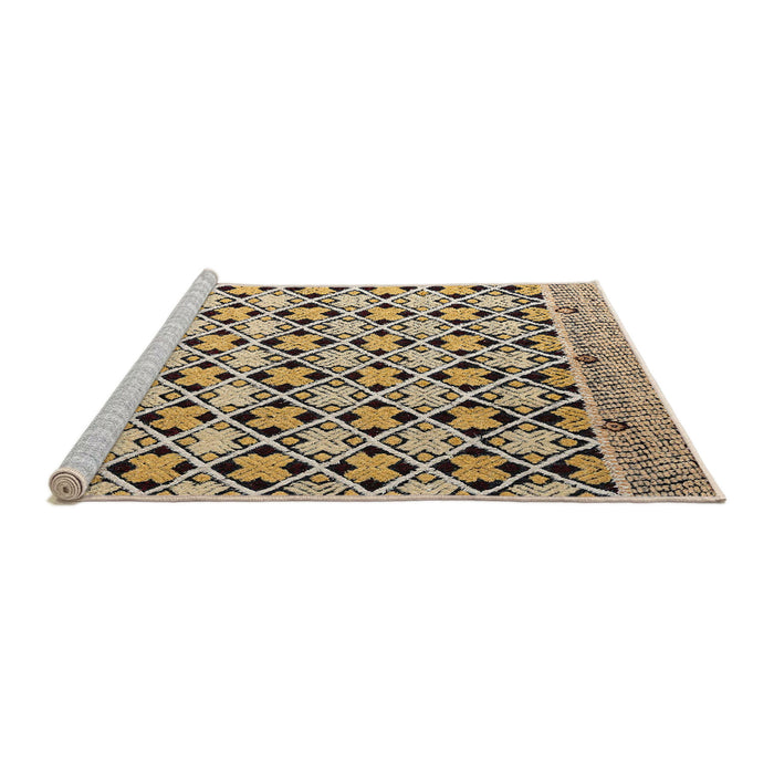 Sideview of Machine Washable Abstract Yellow Rug, wshabs4585