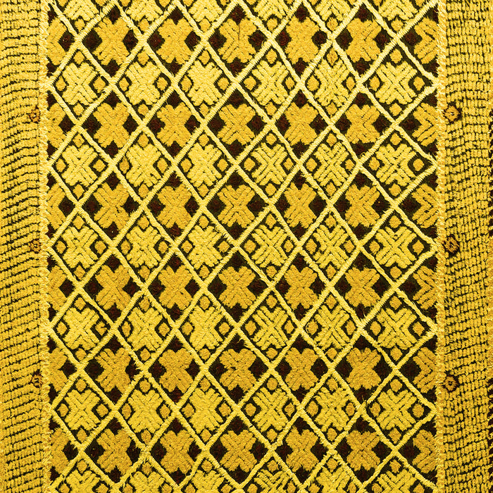 Square Machine Washable Abstract Yellow Modern Rug, wshabs4585yw