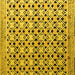 Square Machine Washable Abstract Yellow Modern Rug, wshabs4585yw