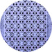 Round Machine Washable Abstract Blue Modern Rug, wshabs4585blu