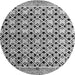 Round Machine Washable Abstract Gray Modern Rug, wshabs4585gry