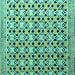 Square Abstract Turquoise Modern Rug, abs4585turq