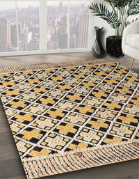 Abstract Yellow Modern Rug, abs4585