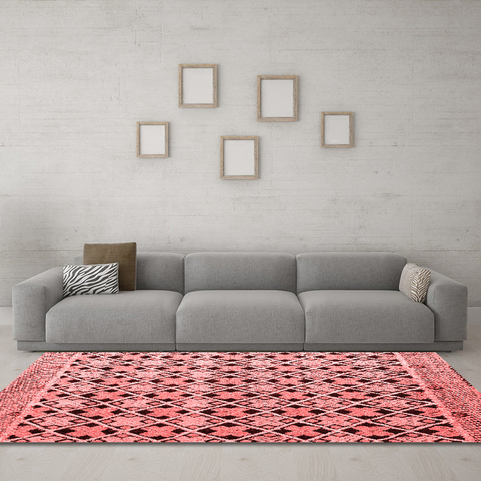 Modern Red Washable Rugs