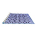 Sideview of Machine Washable Abstract Blue Modern Rug, wshabs4585blu