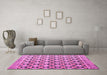 Machine Washable Abstract Pink Modern Rug in a Living Room, wshabs4585pnk