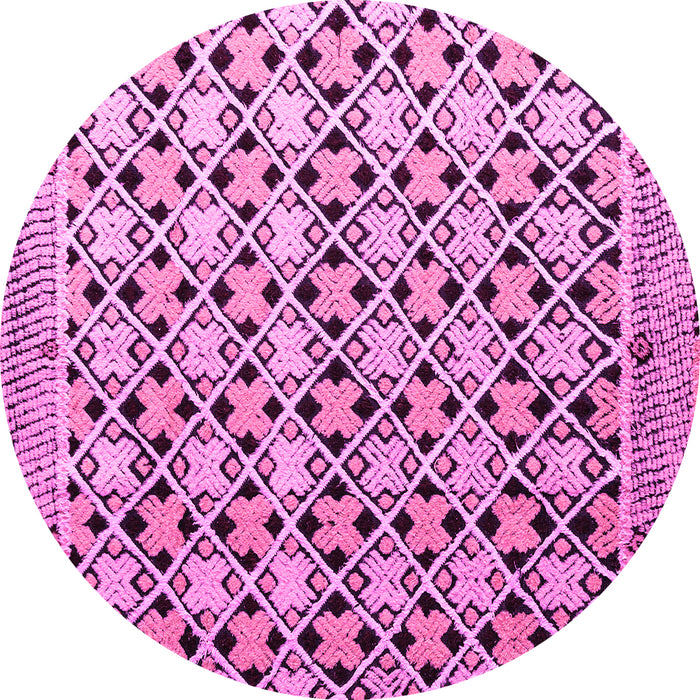 Round Abstract Pink Modern Rug, abs4585pnk