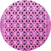 Round Abstract Pink Modern Rug, abs4585pnk