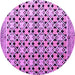 Round Machine Washable Abstract Purple Modern Area Rugs, wshabs4585pur