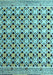 Abstract Light Blue Modern Rug, abs4585lblu