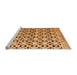 Sideview of Machine Washable Abstract Orange Modern Area Rugs, wshabs4585org