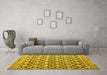 Machine Washable Abstract Yellow Modern Rug in a Living Room, wshabs4585yw