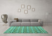 Machine Washable Abstract Turquoise Modern Area Rugs in a Living Room,, wshabs4585turq