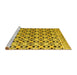 Sideview of Machine Washable Abstract Yellow Modern Rug, wshabs4585yw