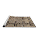 Sideview of Machine Washable Abstract Brown Sugar Brown Rug, wshabs4586