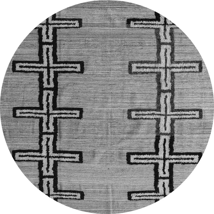 Round Abstract Gray Modern Rug, abs4586gry