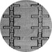 Round Abstract Gray Modern Rug, abs4586gry