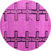 Round Machine Washable Abstract Pink Modern Rug, wshabs4586pnk