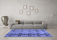 Machine Washable Abstract Blue Modern Rug, wshabs4586blu