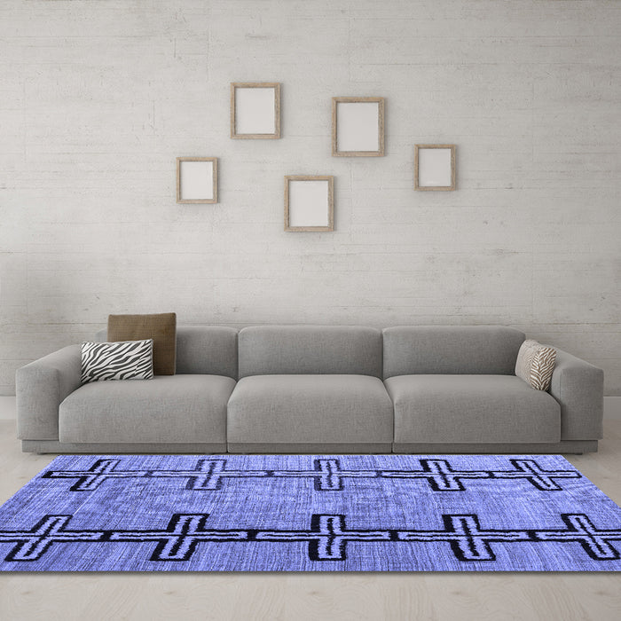 Machine Washable Abstract Blue Modern Rug in a Living Room, wshabs4586blu