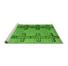 Sideview of Machine Washable Abstract Green Modern Area Rugs, wshabs4586grn