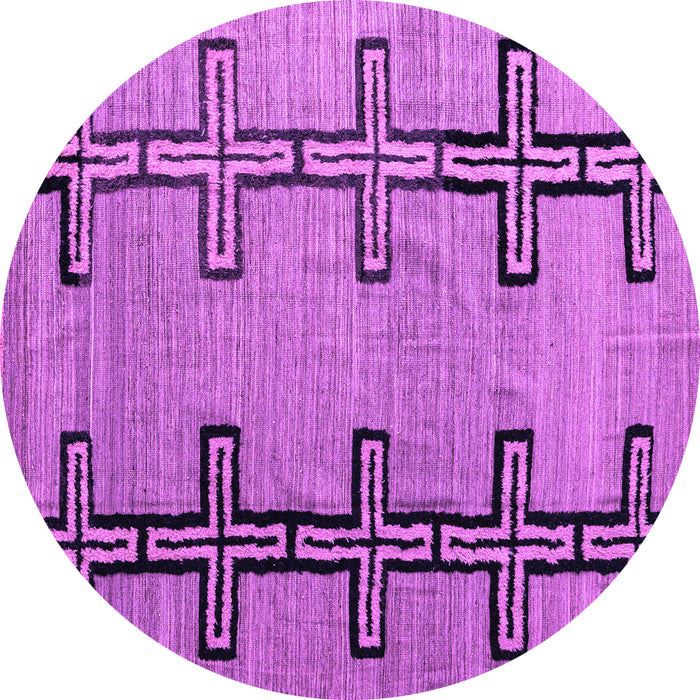 Round Abstract Purple Modern Rug, abs4586pur