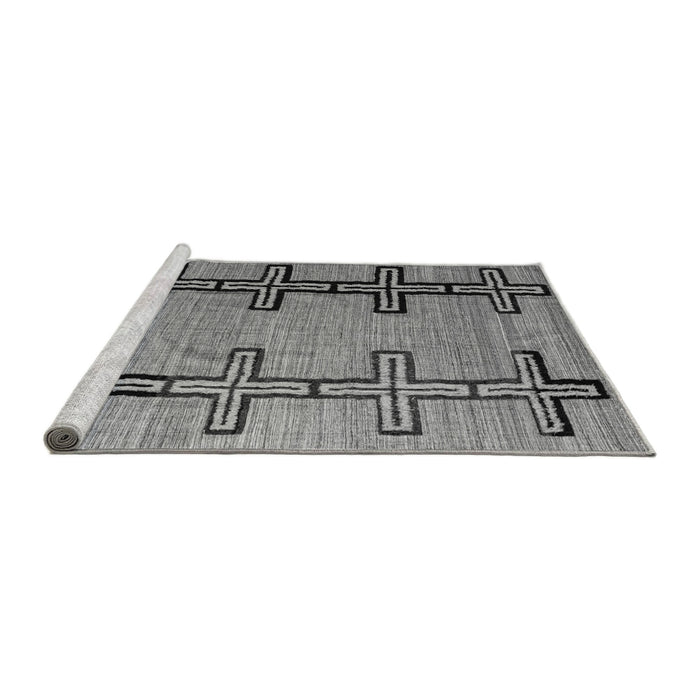 Sideview of Machine Washable Abstract Gray Modern Rug, wshabs4586gry