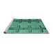 Sideview of Machine Washable Abstract Turquoise Modern Area Rugs, wshabs4586turq