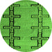 Round Abstract Green Modern Rug, abs4586grn