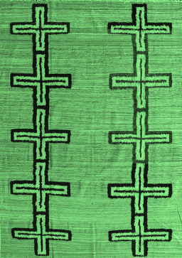 Abstract Emerald Green Modern Rug, abs4586emgrn