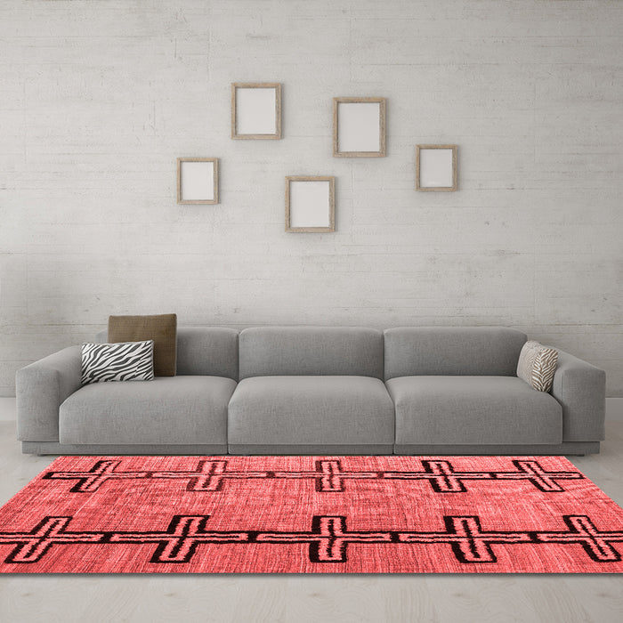 Modern Red Washable Rugs