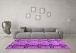 Machine Washable Abstract Purple Modern Area Rugs in a Living Room, wshabs4586pur