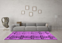 Machine Washable Abstract Purple Modern Rug, wshabs4586pur