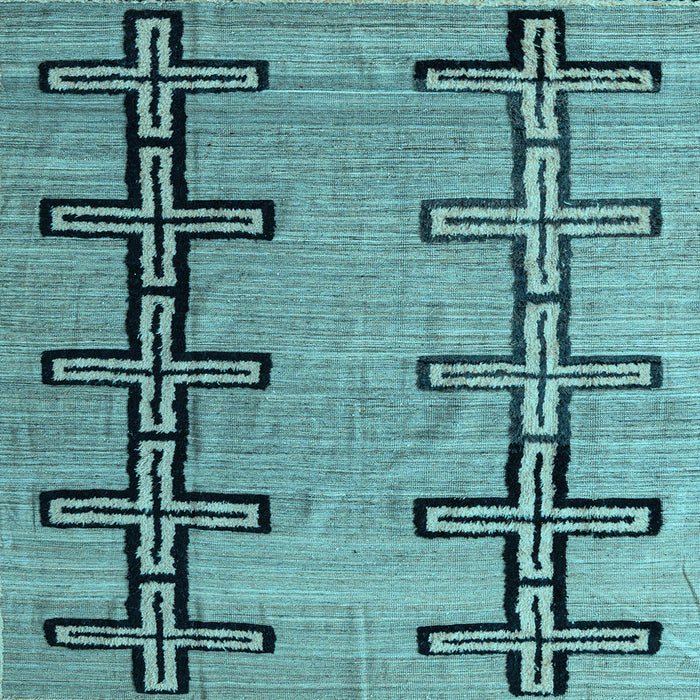Square Abstract Light Blue Modern Rug, abs4586lblu